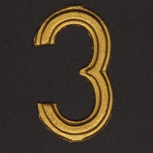 Jahreszahl "3" gold