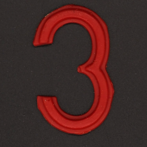 Jahreszahl "3" rot