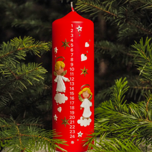 Kalenderkerze rot oder grau, 200/60 mm